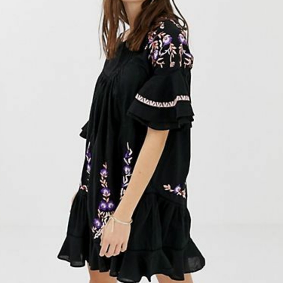 Free People Pavlo Cotton Embroidered Mini Dress XS - Picture 6 of 6